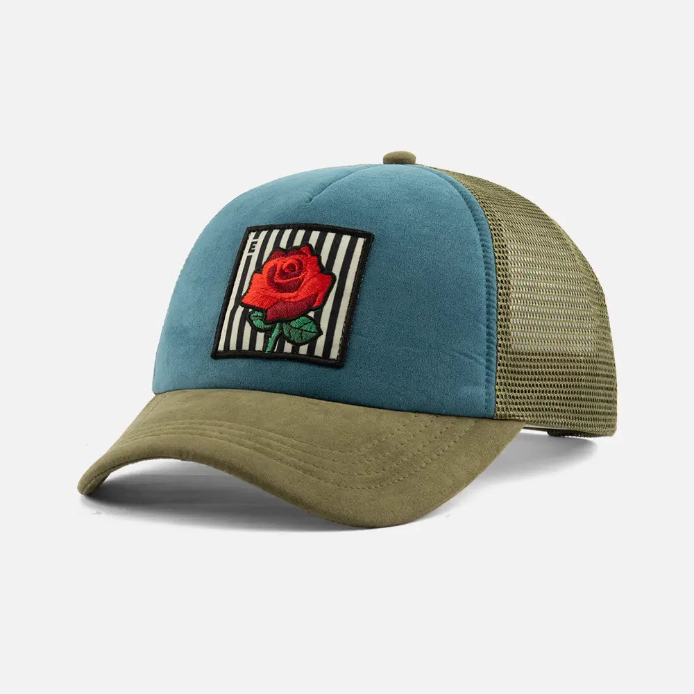 GreenTwo-ToneRoseTruckerCaps