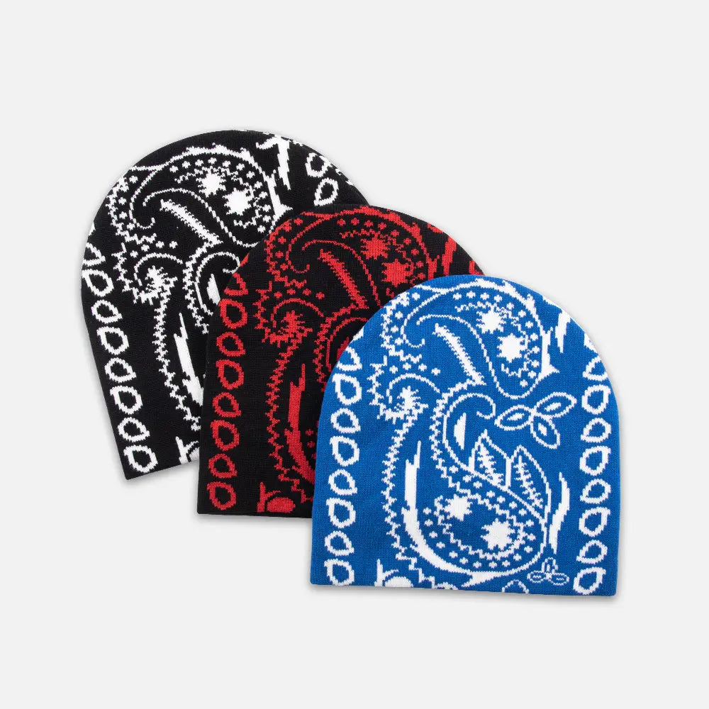 JacquardPaisleyBeaniesinCombo