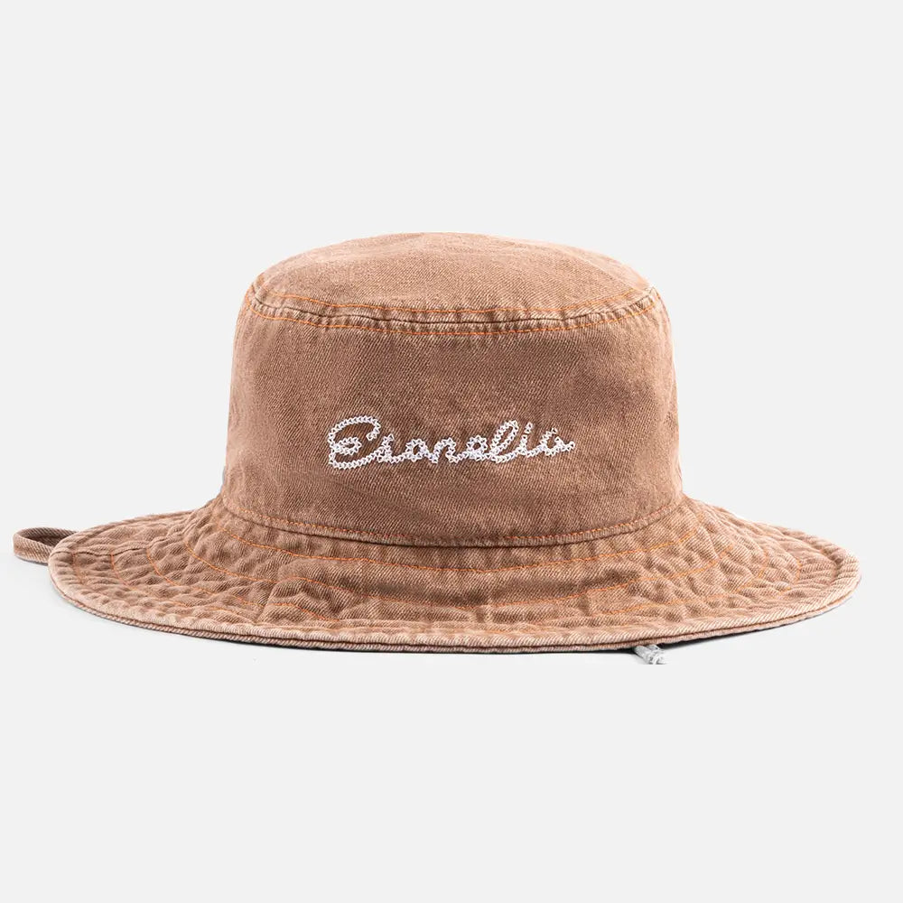 KhakiWashedStrap-TieSunBucketHat