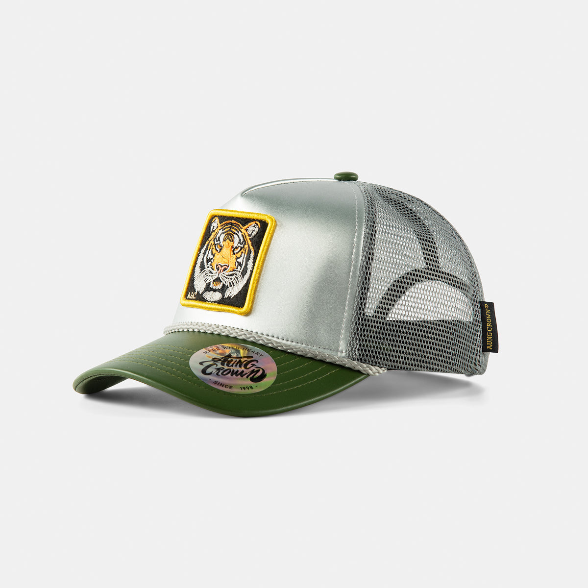 Tiger embroidery patch PU trucker hat